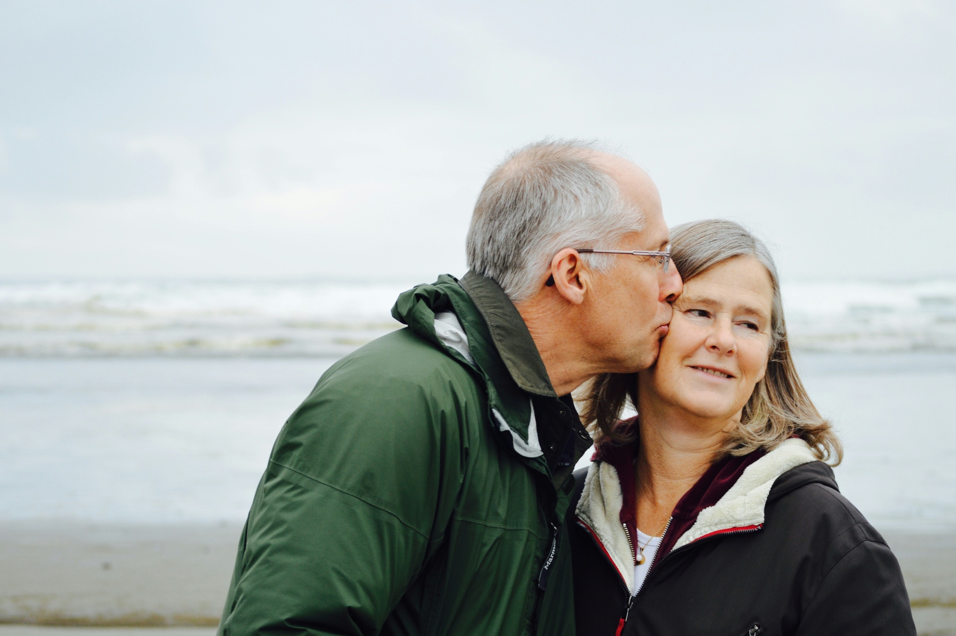 James Walker with his wife at the shore